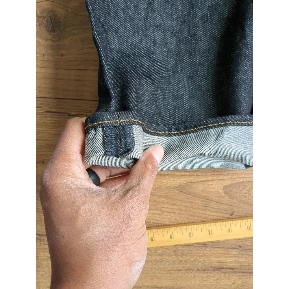 Levis 501 Mens Sz 46x34(Measures 42x33) Black‎ Raw Denim Cotton Button Fly High